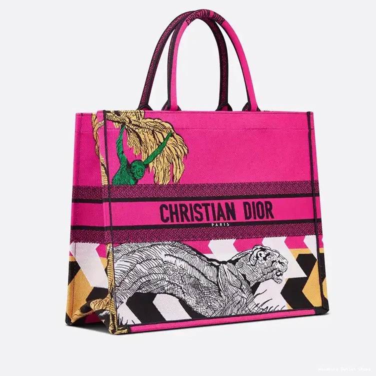 Cheap Book Canvas Dior Rose D-Jungle Tote Motif Pop 0408 Hot Sale